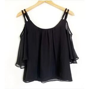 Lovers + Friends Cold Shoulder Blouse Black S